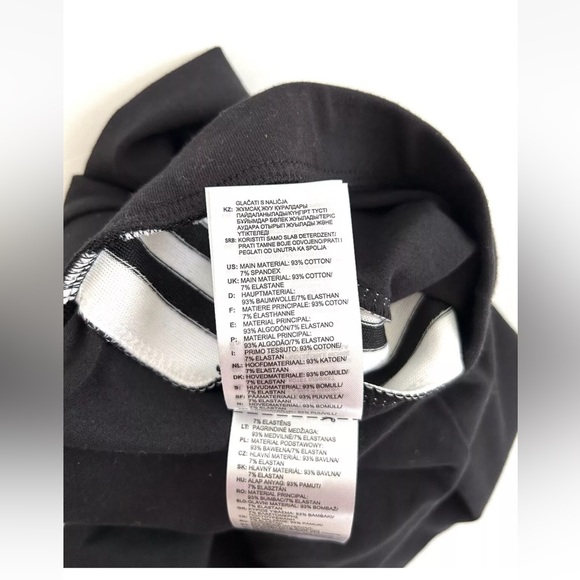 Adidas Trefoil 3 Stripe Logo Black & White Mid Rise Leggings NWT Size Small - Picture 12 of 13